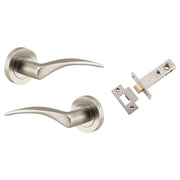 Oxford Lever Round Rose Passage Kit Satin Nickel