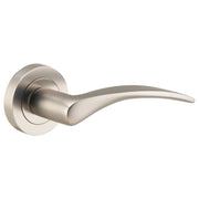 Oxford Lever on Round Rose, Satin Nickel