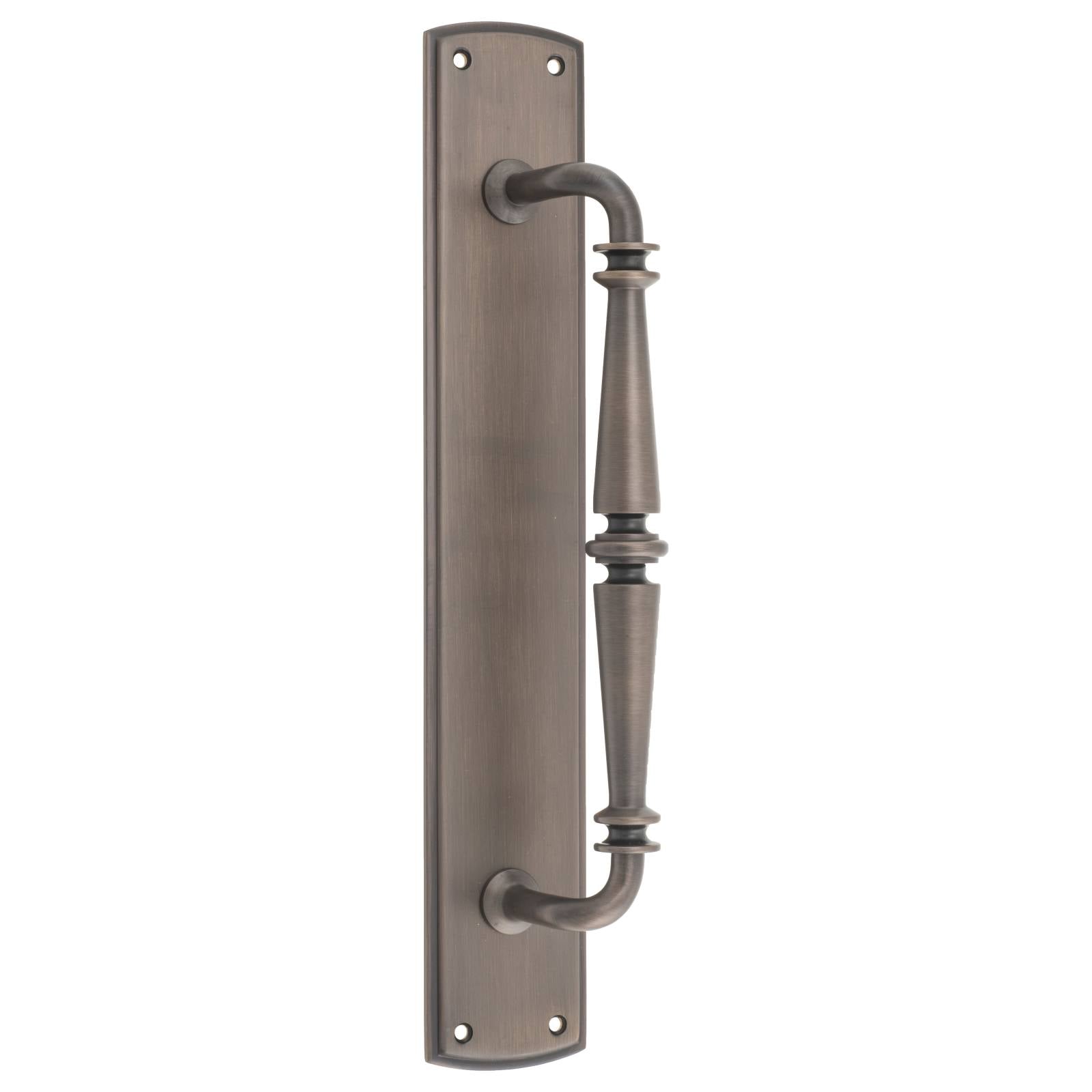 Sarlat Door Pull Handle on Backplate, Signature Brass
