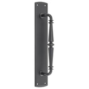 Sarlat Door Pull Handle on Backplate, Matte Black