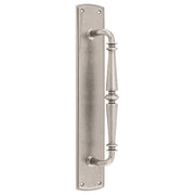 Sarlat Door Pull Handle on Backplate, Distressed Nickel