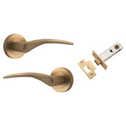 Oxford Lever Round Rose Passage Kit Brushed Brass