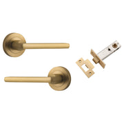 Baltimore Lever Round Rose Passage Kit Brushed Brass