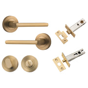 Baltimore Lever Round Rose Privacy Kit w Separate Privacy Turn Brushed Brass