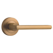 Baltimore Door Lever Round Rose Satin Brass