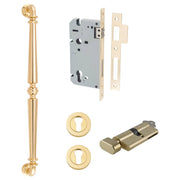 Sarlat Pull Handle 450mm Entrance Kit with Separate High Security Lock Polished Brass