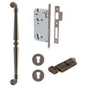 Sarlat Pull Handle 450mm Entrance Kit with Separate High Security Lock Signature Brass