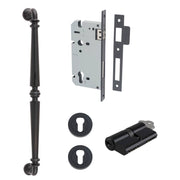 Sarlat Pull Handle 450mm Entrance Kit w Separate High Security Lock Matt Black
