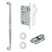 Sarlat Pull Handle 450mm Entrance Kit w Separate High Security Lock Polished Chrome