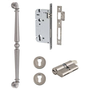 Sarlat Pull Handle 450mm Entrance Kit w Separate High Security Lock Distressed Nickel