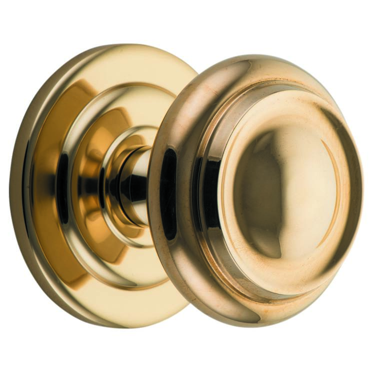 Sarlat Centre Door Knob, Polished Brass