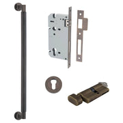 Brunswick Pull Handle 450mm Entrance Kit w Separate High Security Lock Signature Brass