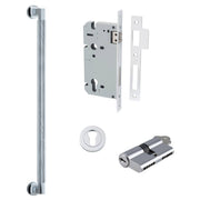 Brunswick Pull Handle 450mm Entrance Kit w Separate High Security Lock Polished Chrome