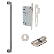 Brunswick Pull Handle 450mm Entrance Kit w Separate High Security Lock Satin Nickel