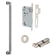 Brunswick Pull Handle 450mm Entrance Kit w Separate High Security Lock Satin Nickel