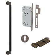 Berlin Pull Handle 450mm Entrance Kit w Separate High Security Lock Signature Brass