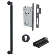 Berlin Pull Handle 450mm Entrance Kit w Separate High Security Lock Matt Black