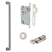 Berlin Pull Handle 450mm Entrance Kit w Separate High Security Lock Satin Nickel