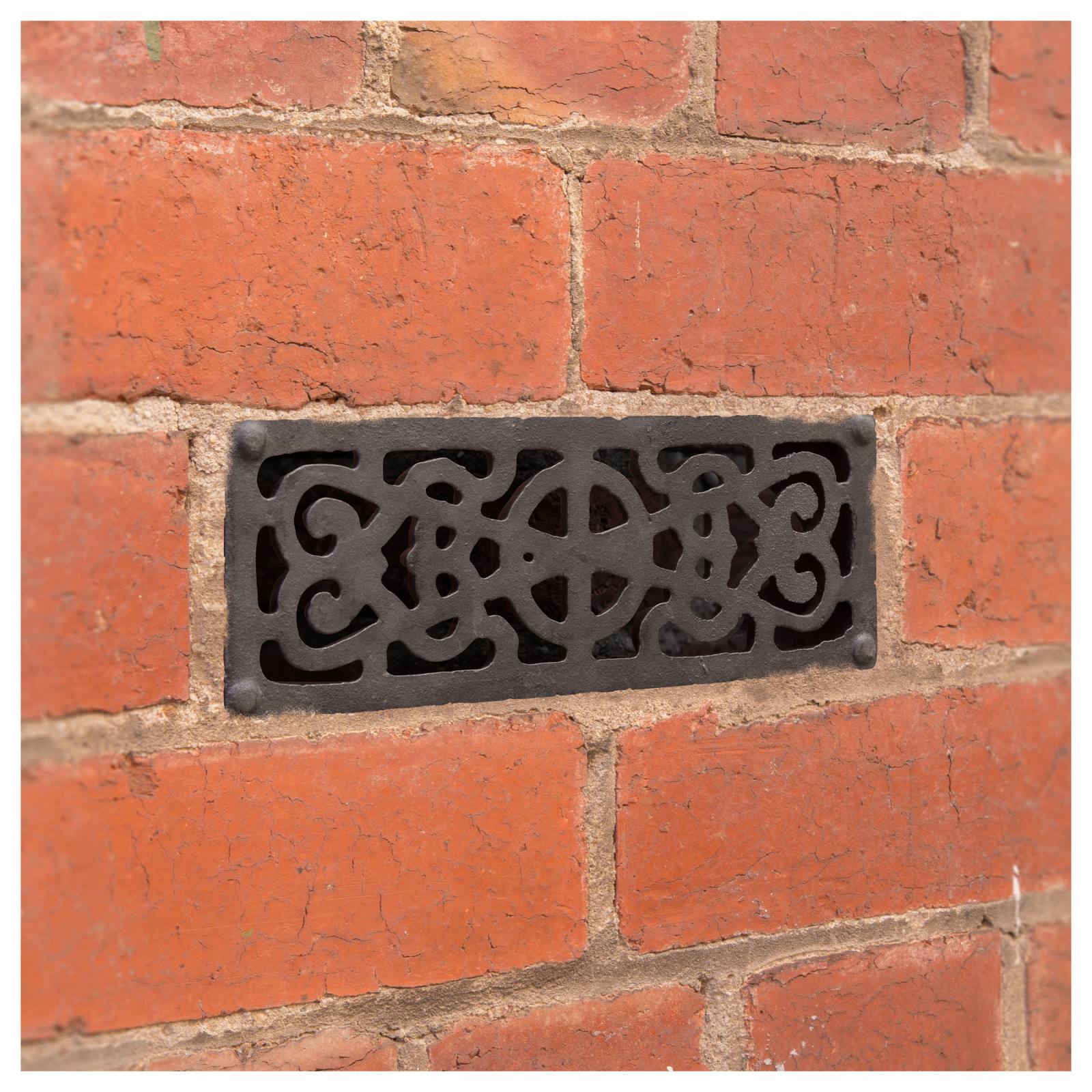 Cast Iron Single Brick Vent, Black