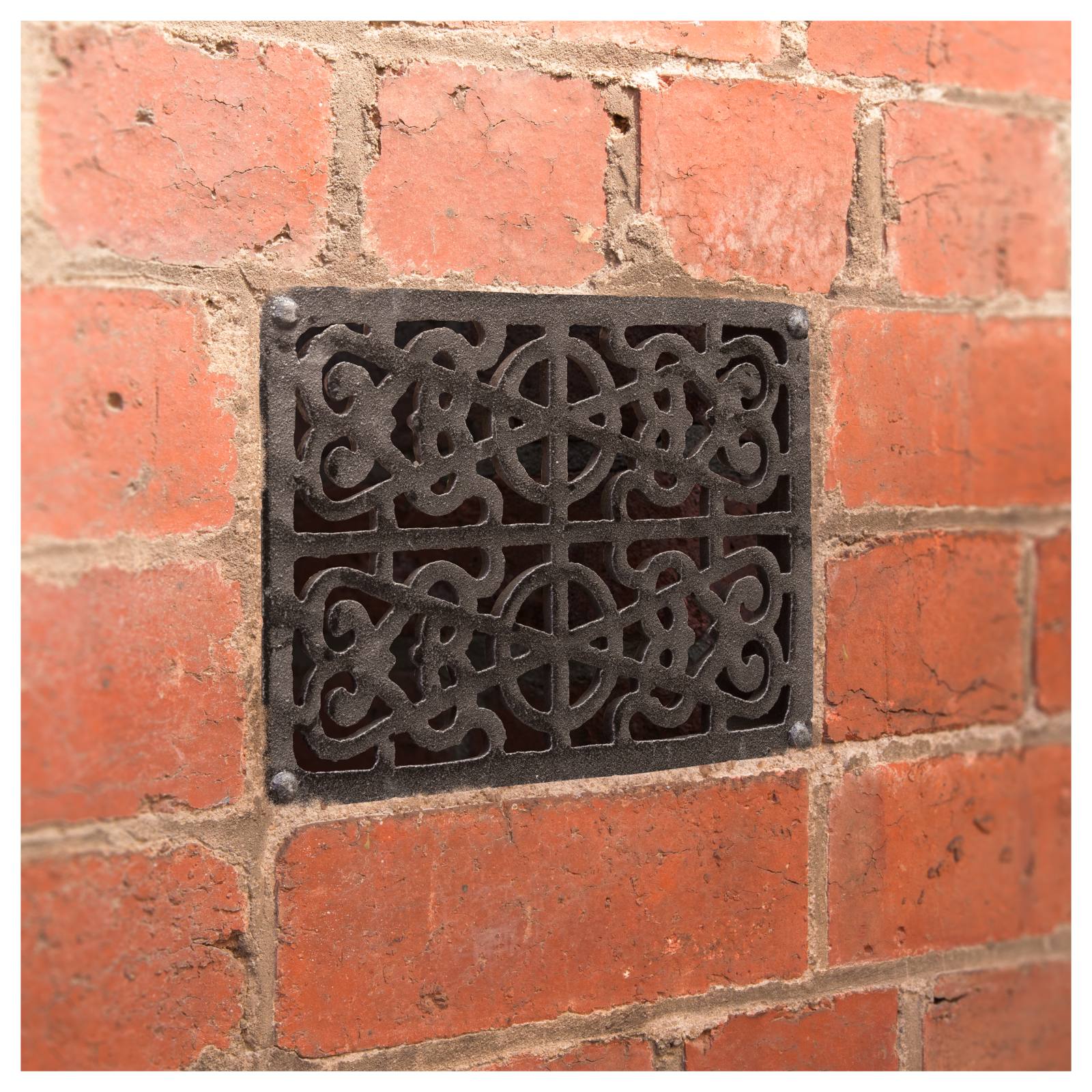 Cast Iron Double Brick Vent, Black