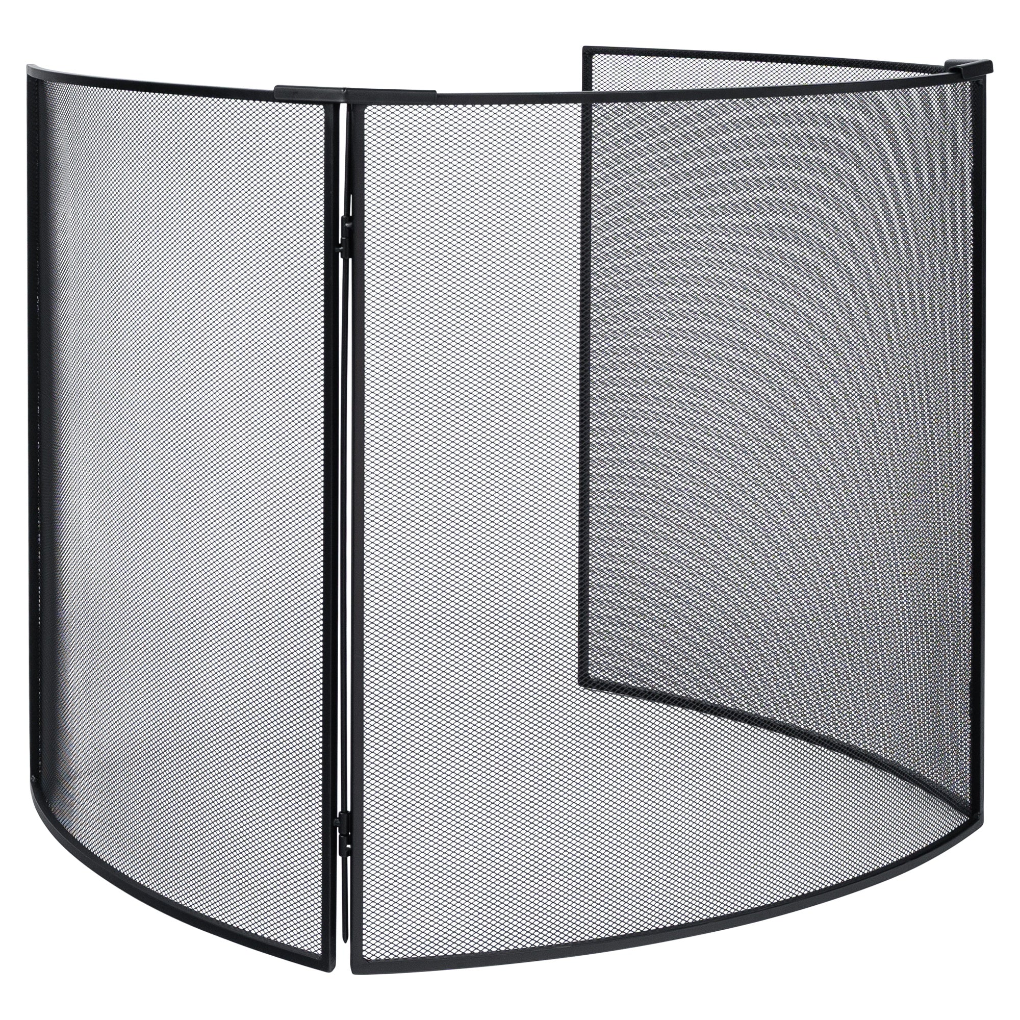 Large Wall Mounted Mesh Firescreen, Black