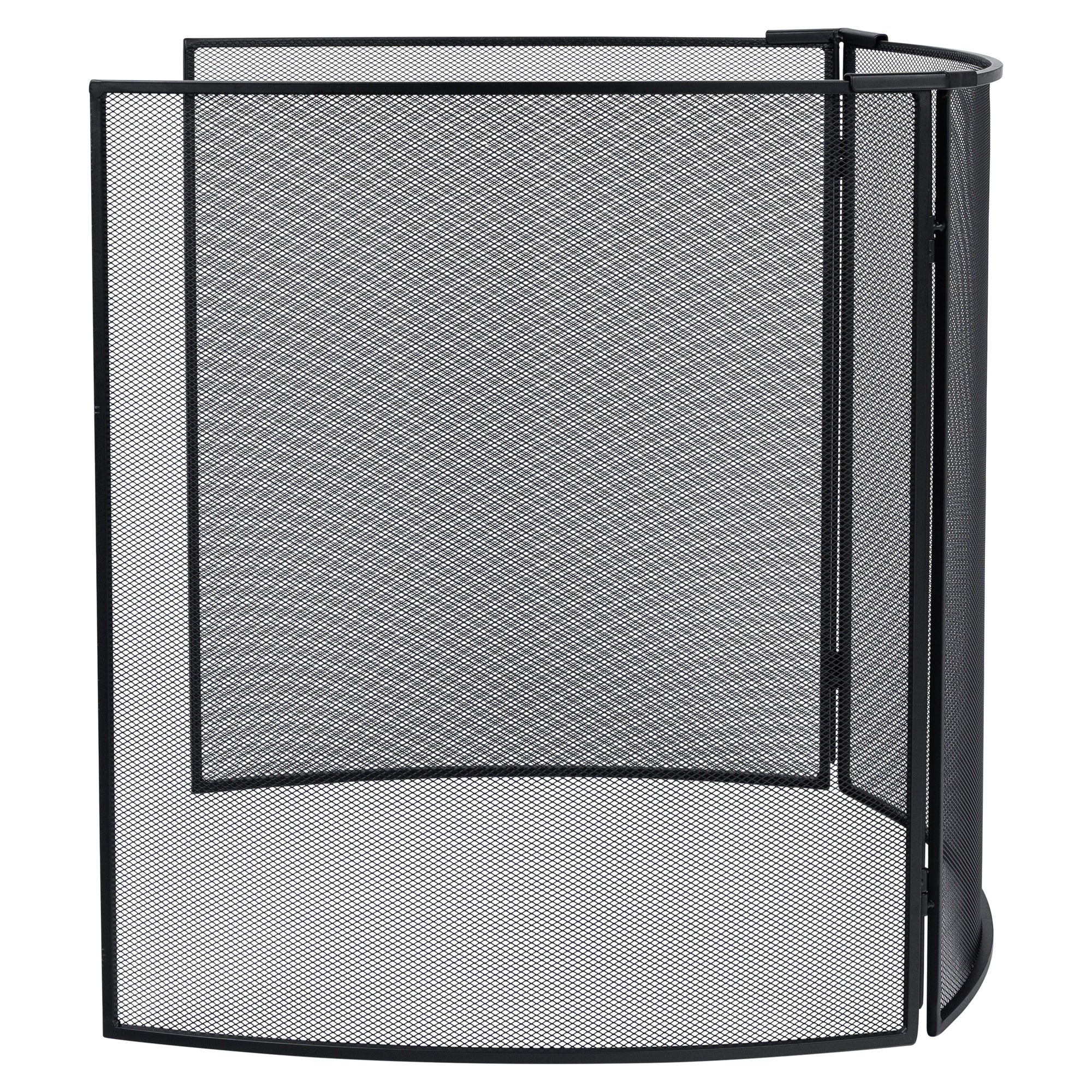 Large Wall Mounted Mesh Firescreen, Black