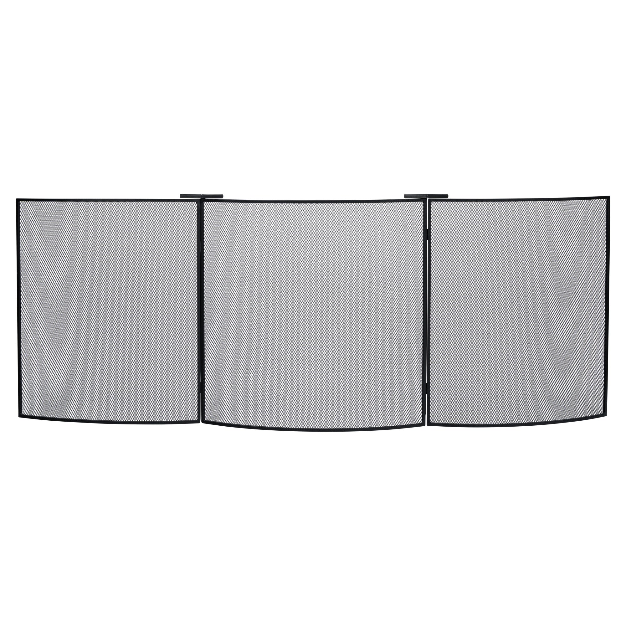 Large Wall Mounted Mesh Firescreen, Black