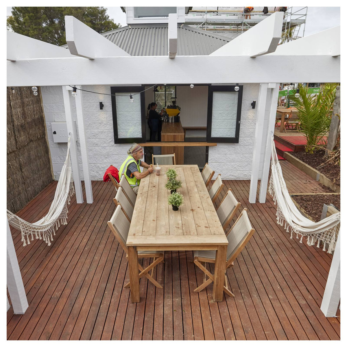 Darma Reclaimed Teak 250cm Exterior Dining Table, Natural