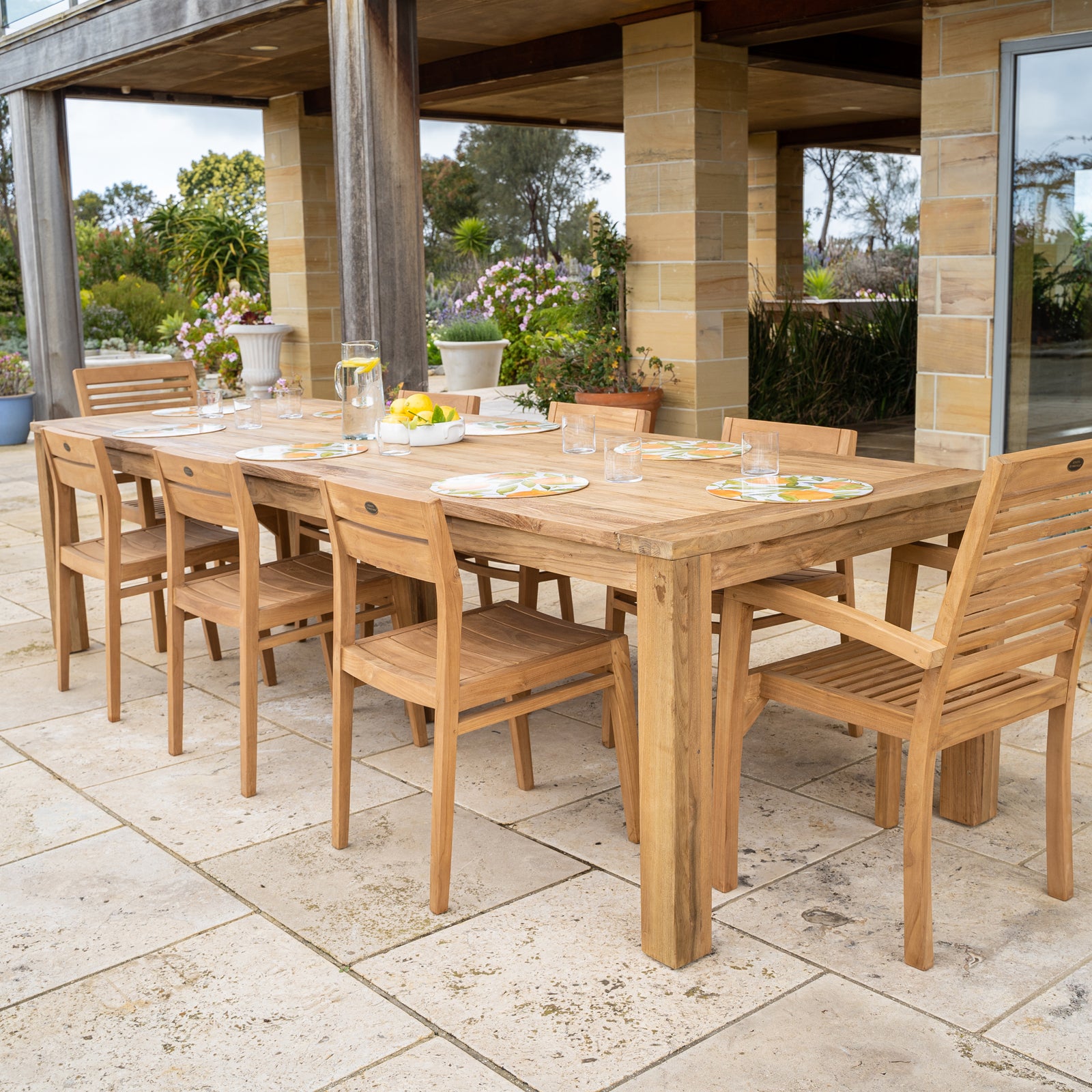 Darma Reclaimed Teak 300cm Exterior Dining Table Natural