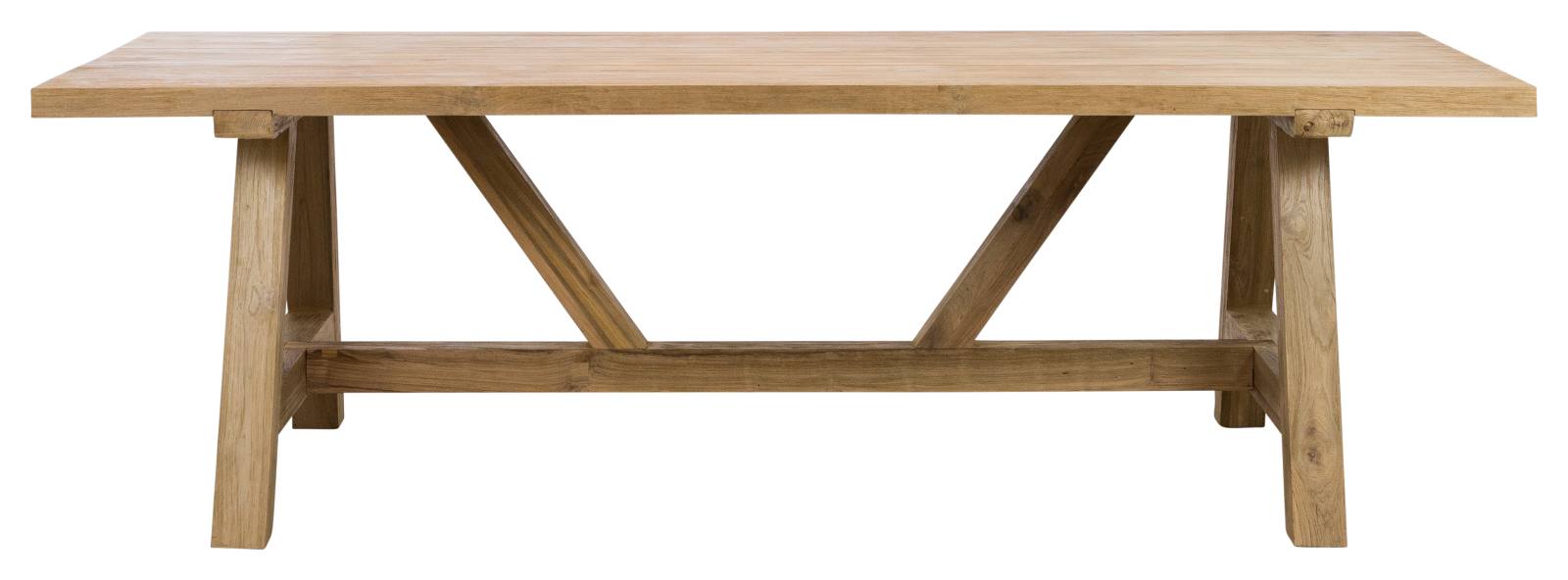 Navan 250cm Reclaimed Teak Dining Table Natural