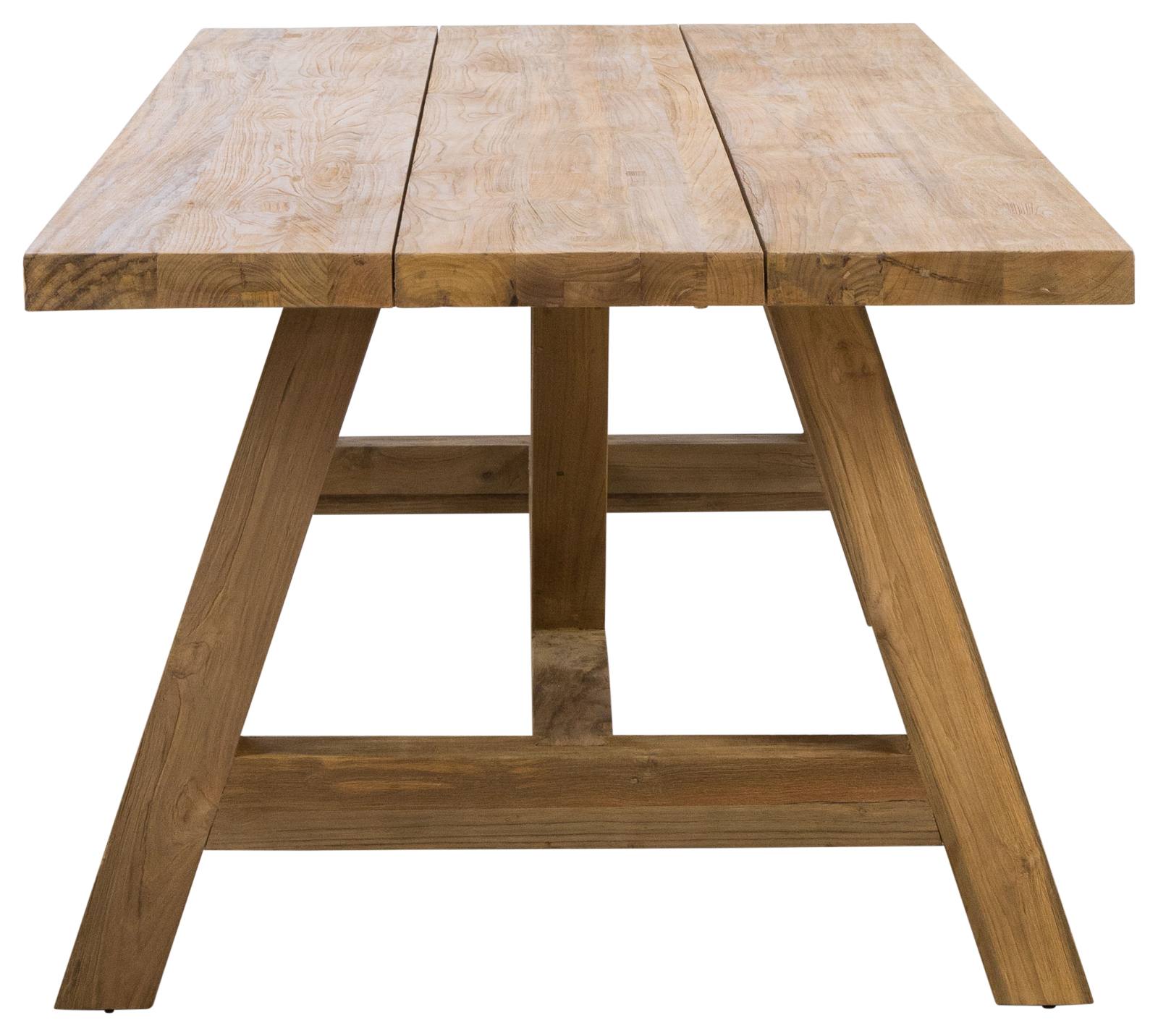 Navan 250cm Reclaimed Teak Dining Table Natural