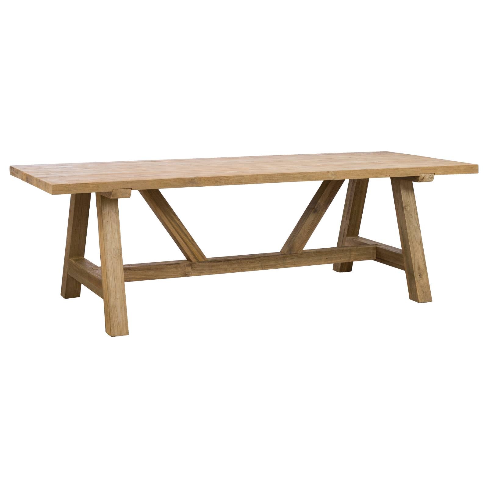 Navan 250cm Reclaimed Teak Dining Table Natural