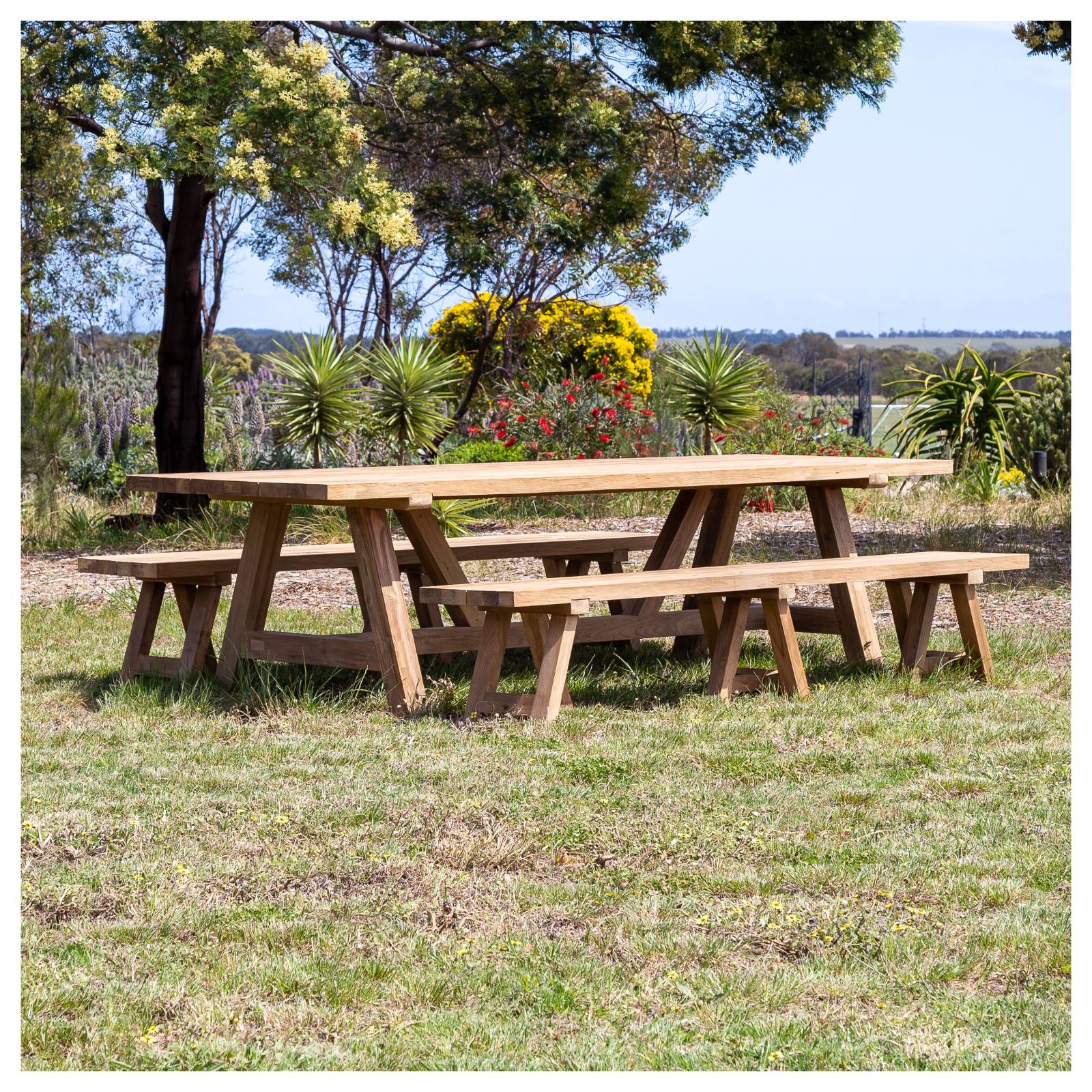 Navan 250cm Reclaimed Teak Dining Table Natural