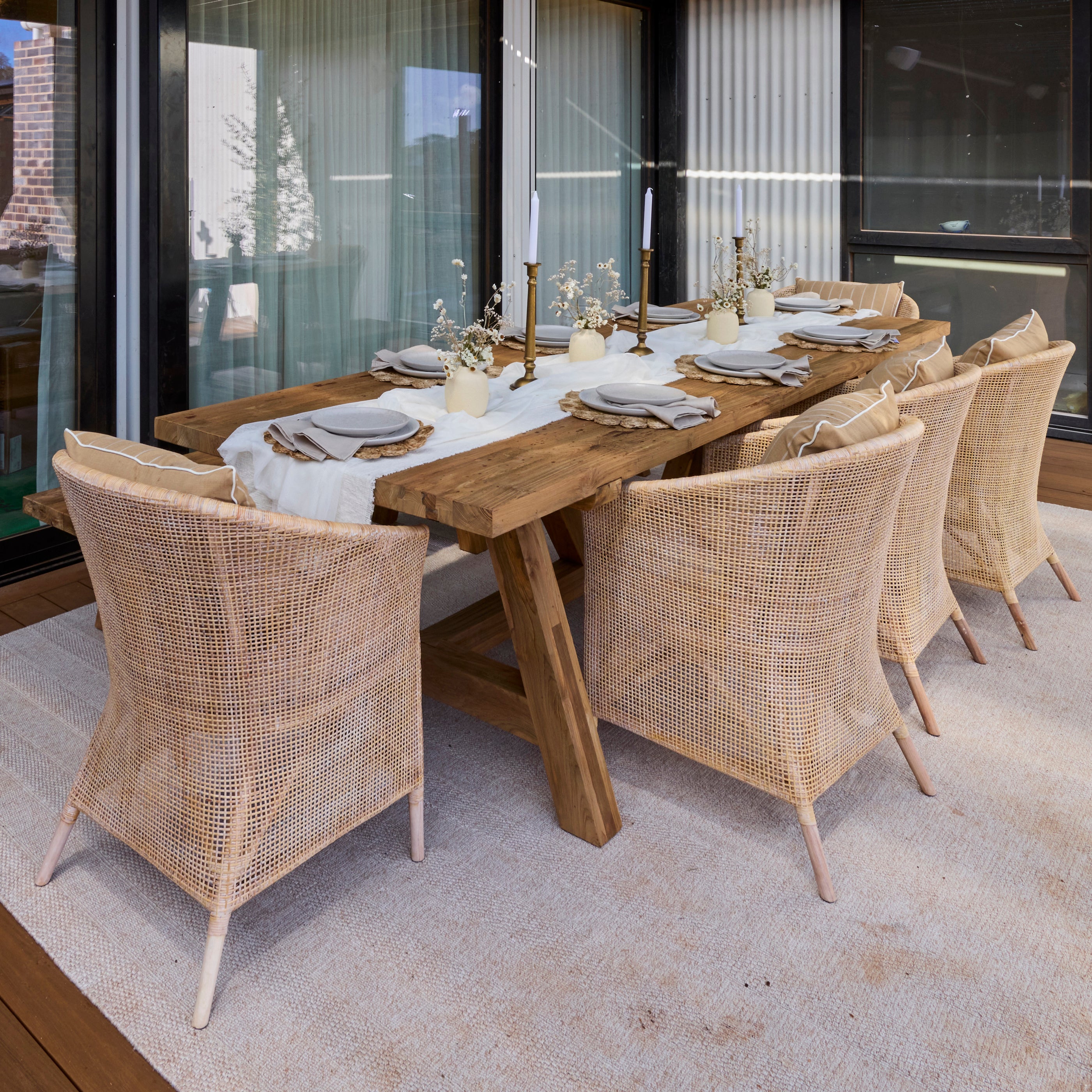 Navan 300cm Reclaimed Teak Dining Table Natural Teak