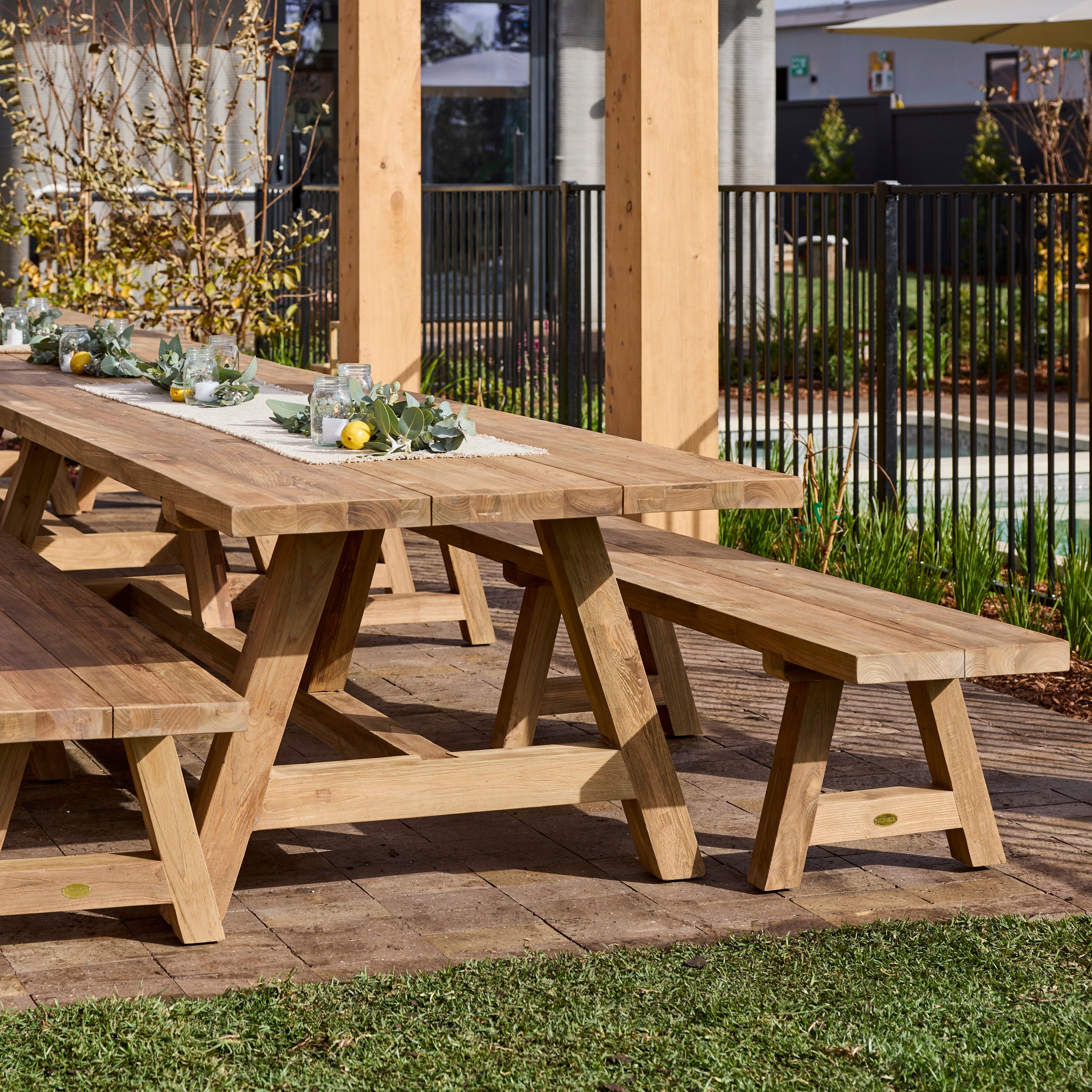 Navan 300cm Reclaimed Teak Dining Table Natural Teak