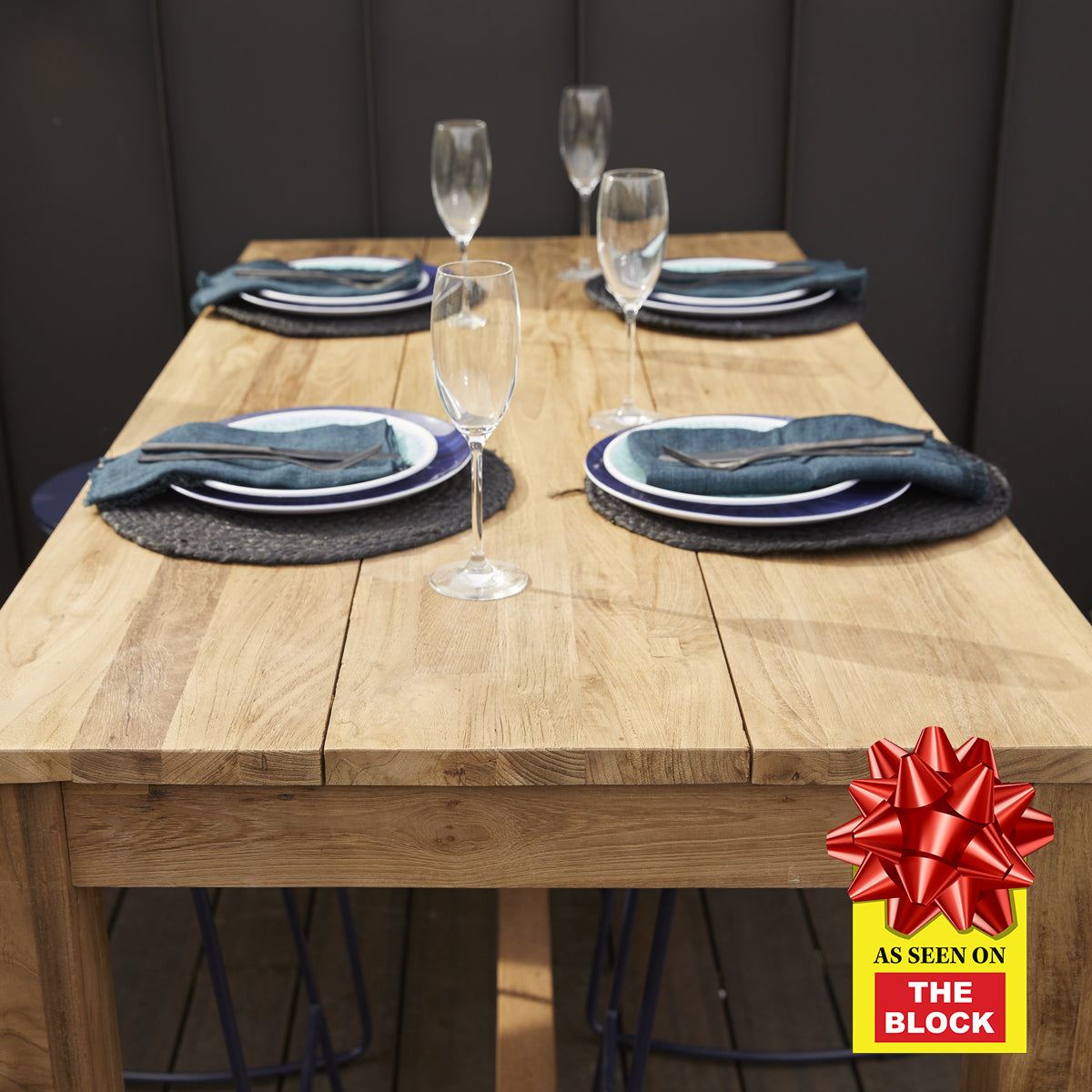 Camira 150cm Reclaimed Teak Bar Table, Natural