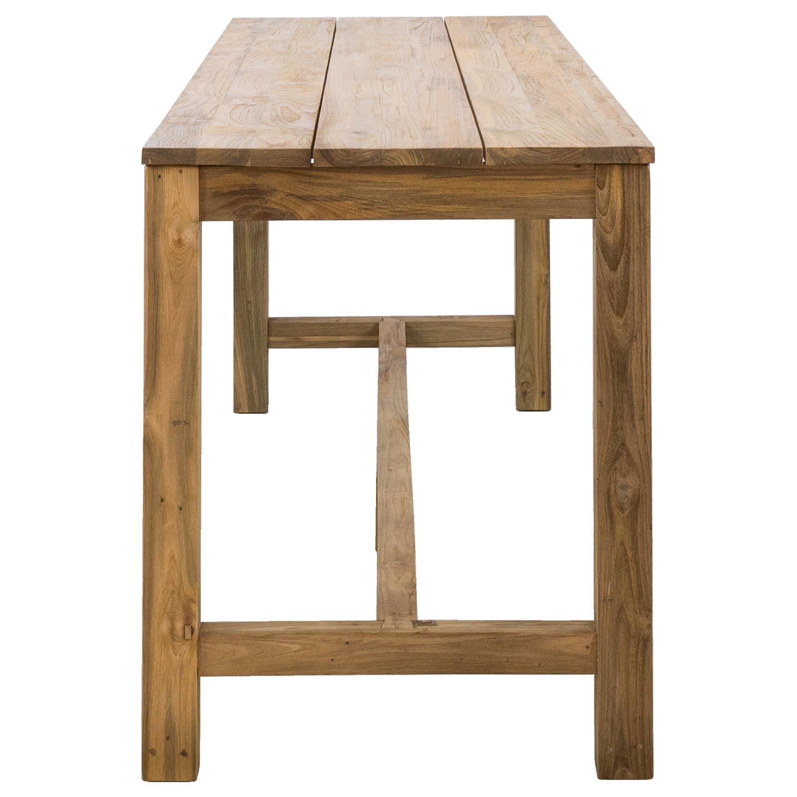 Camira 250cm Reclaimed Teak Bar Table, Natural