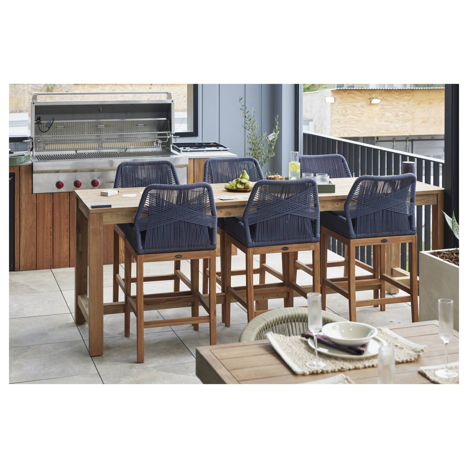 Camira 250cm Reclaimed Teak Bar Table, Natural