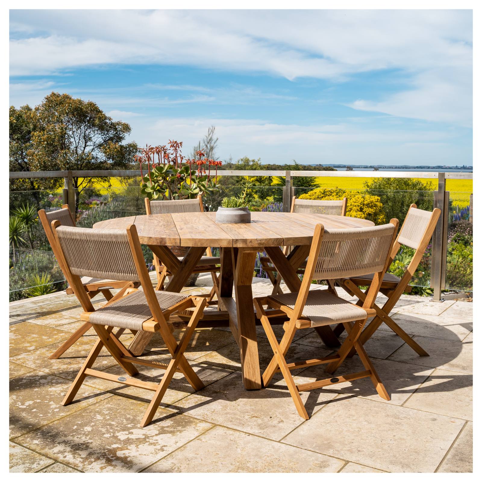 Jalta Round Reclaimed Teak Dining Table Natural