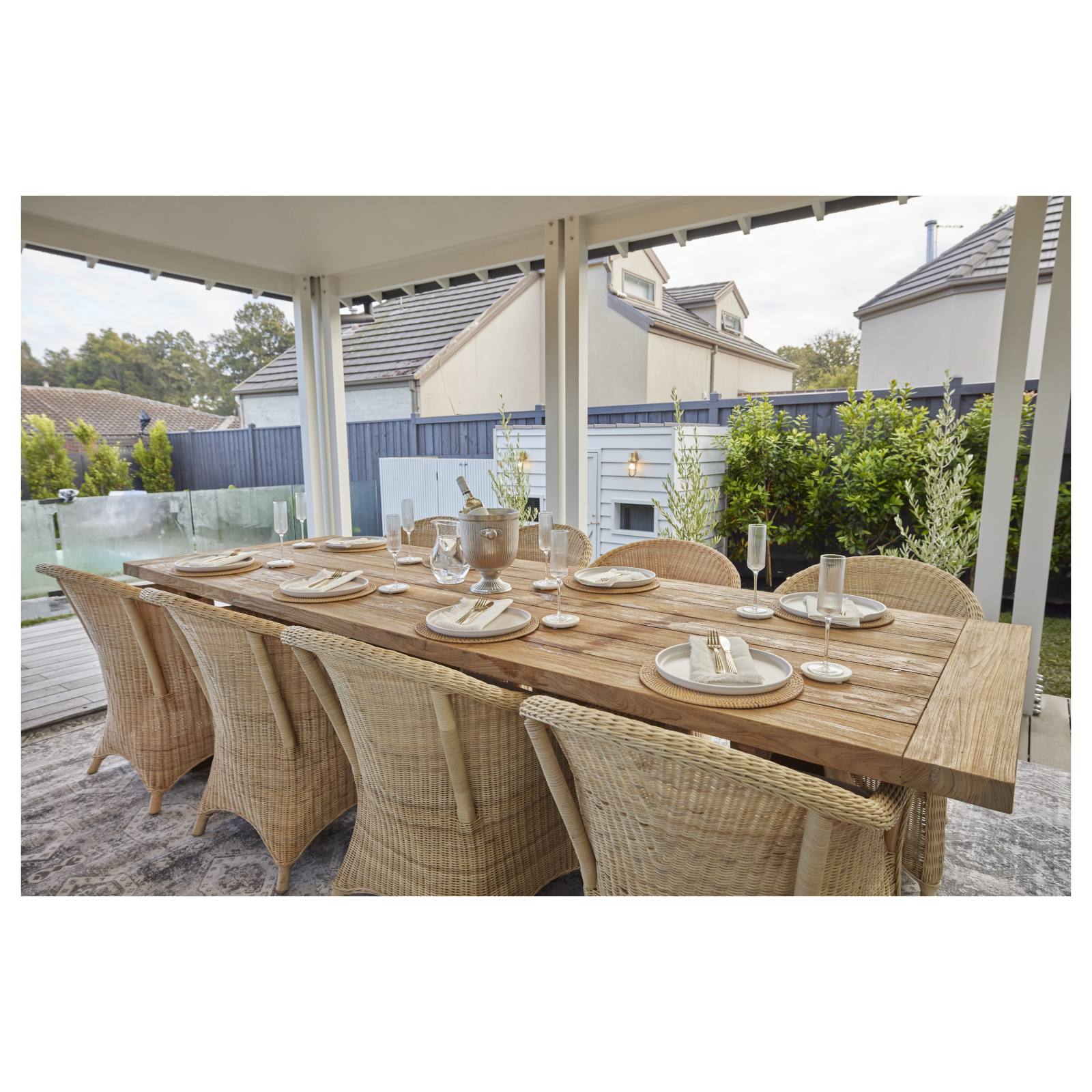 Paxton 300cm Reclaimed Teak Dining Table Natural