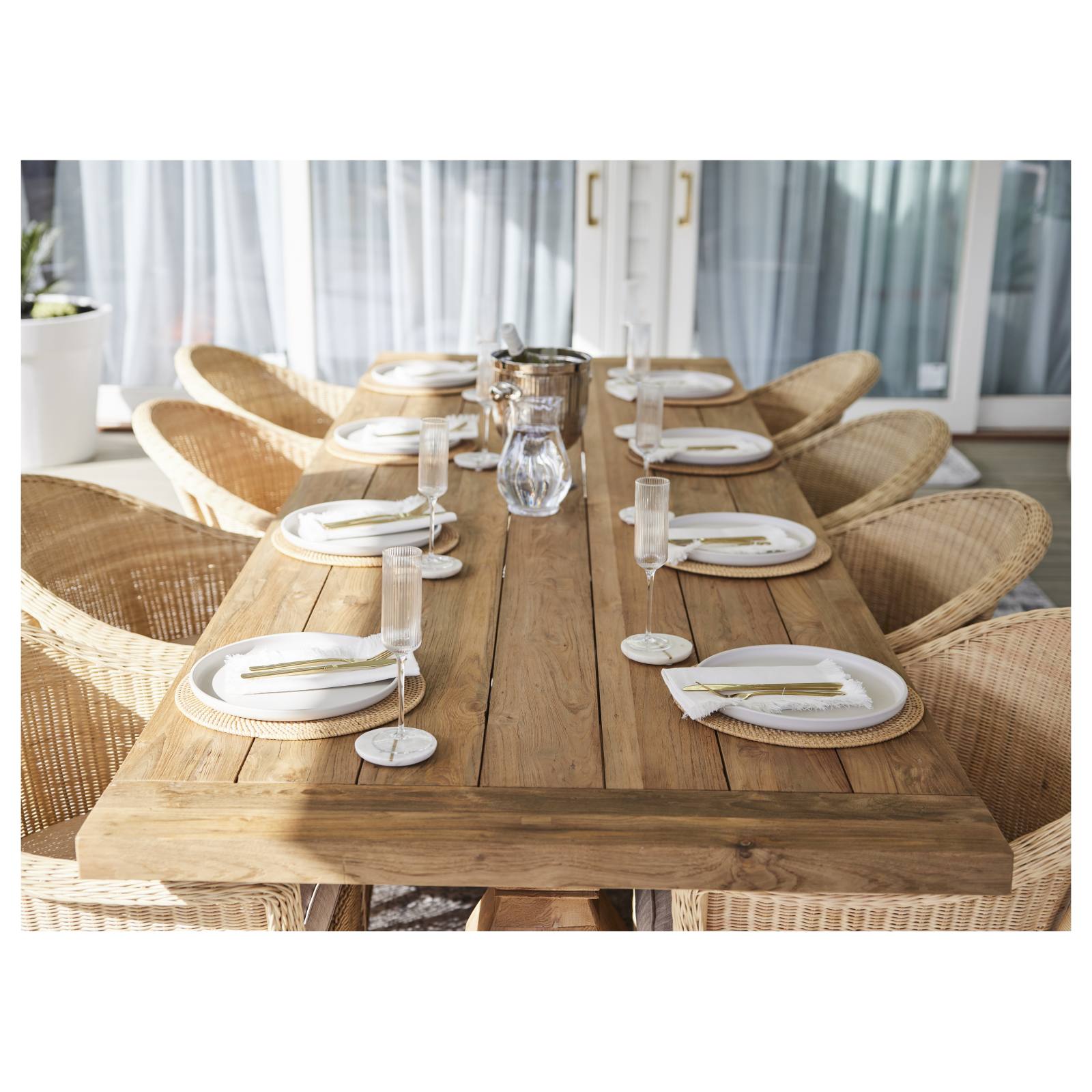 Paxton 300cm Reclaimed Teak Dining Table Natural