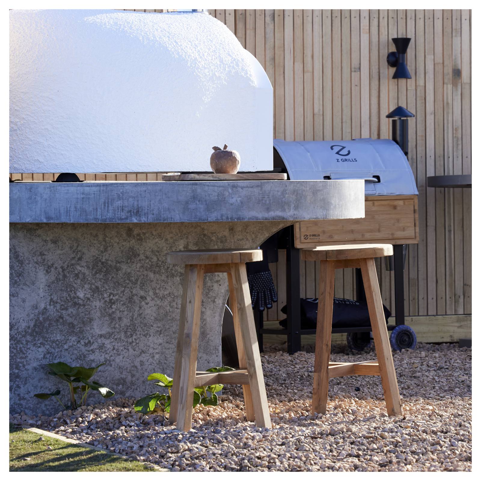 Gatos Recycled Teak Natural Counter Stool