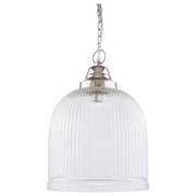 Stein Iron & Glass Pendant Light, Antique Silver