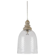 Walden Wood & Glass Pendant Light, White Washed