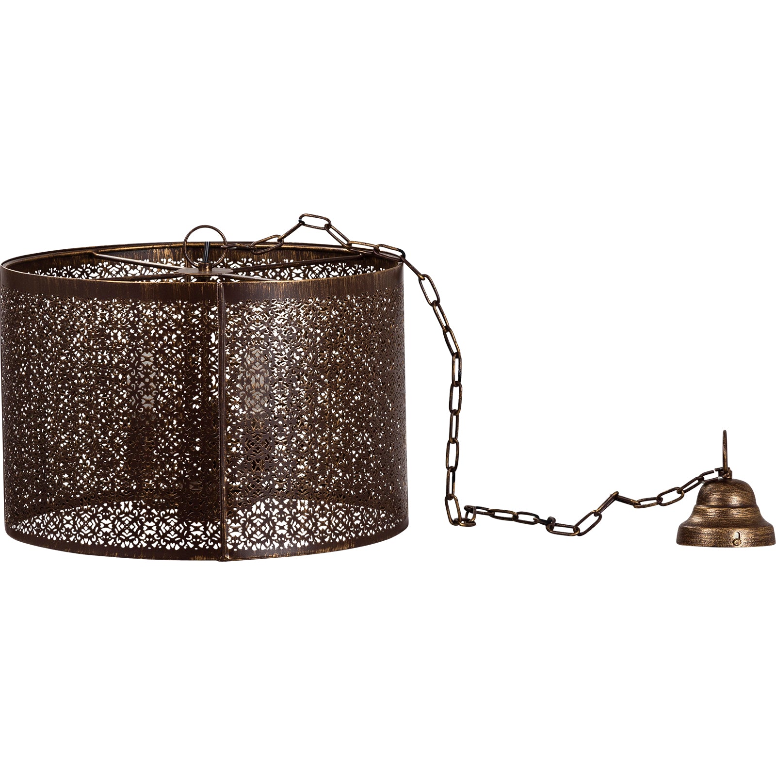 Meknes Iron Pendant 3 Light, Antique Gold