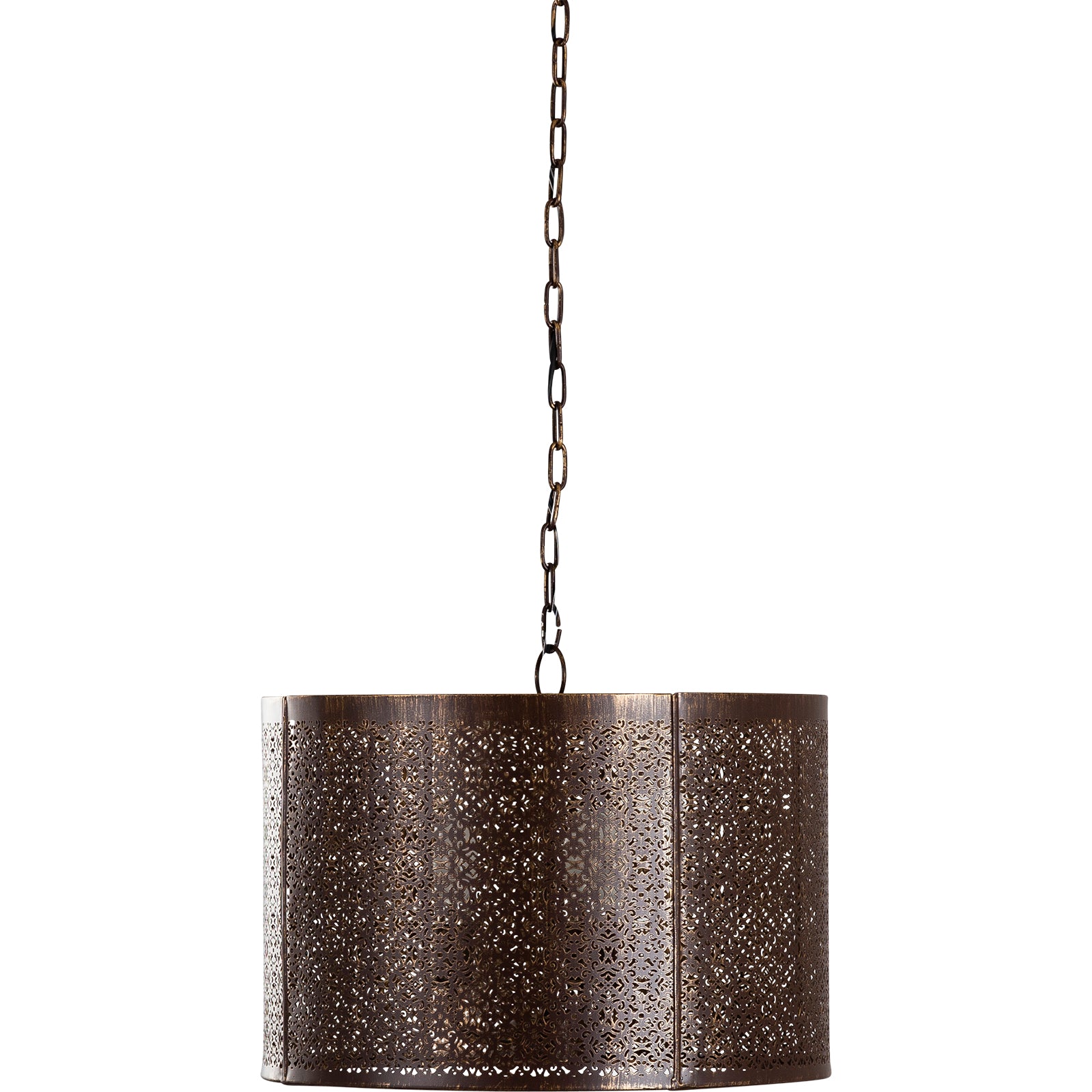 Meknes Iron Pendant 3 Light, Antique Gold