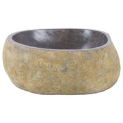 Maputo Small Riverstone Wash Basin, Natural Finish