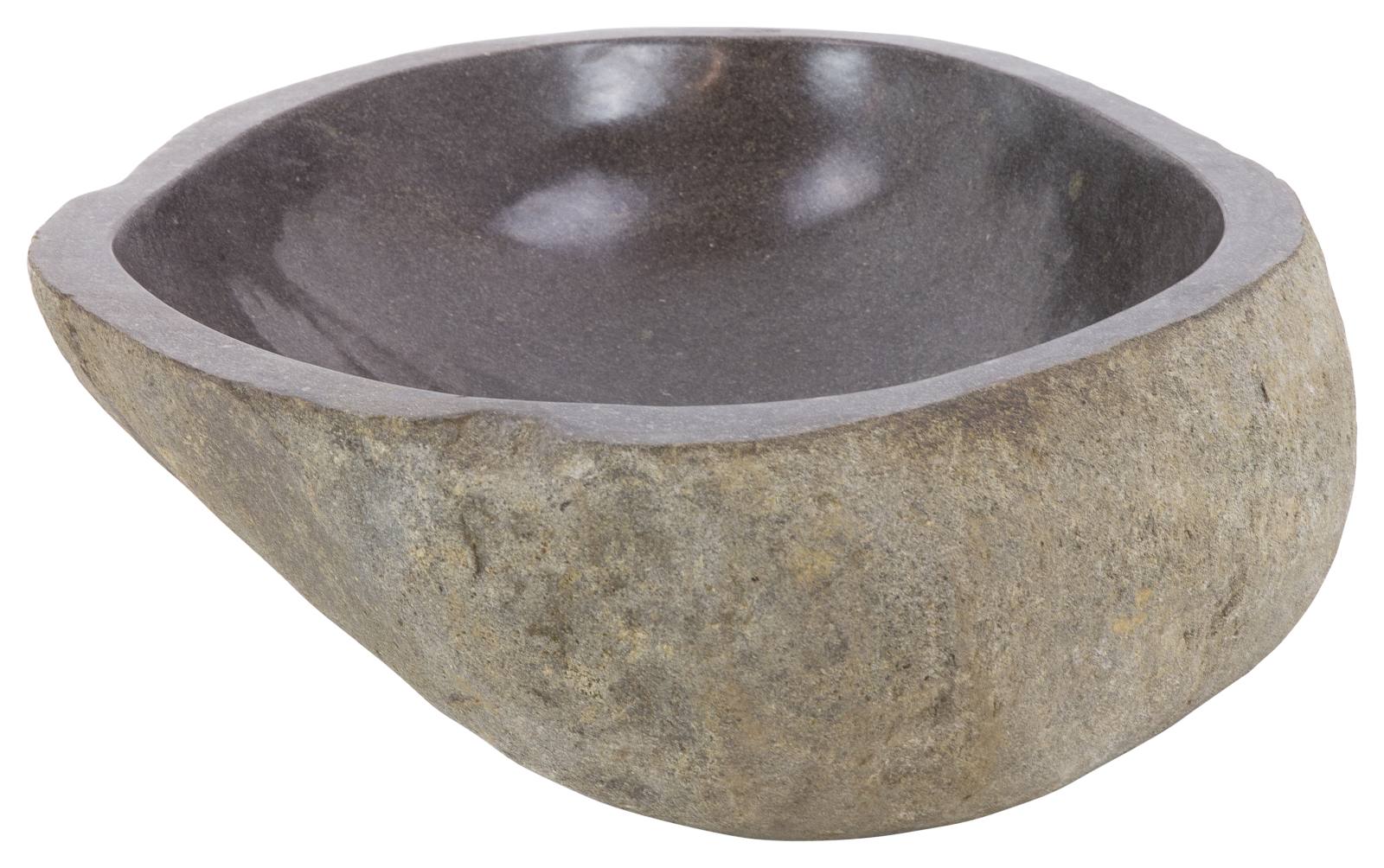 Maputo Medium Riverstone Wash Basin, Natural