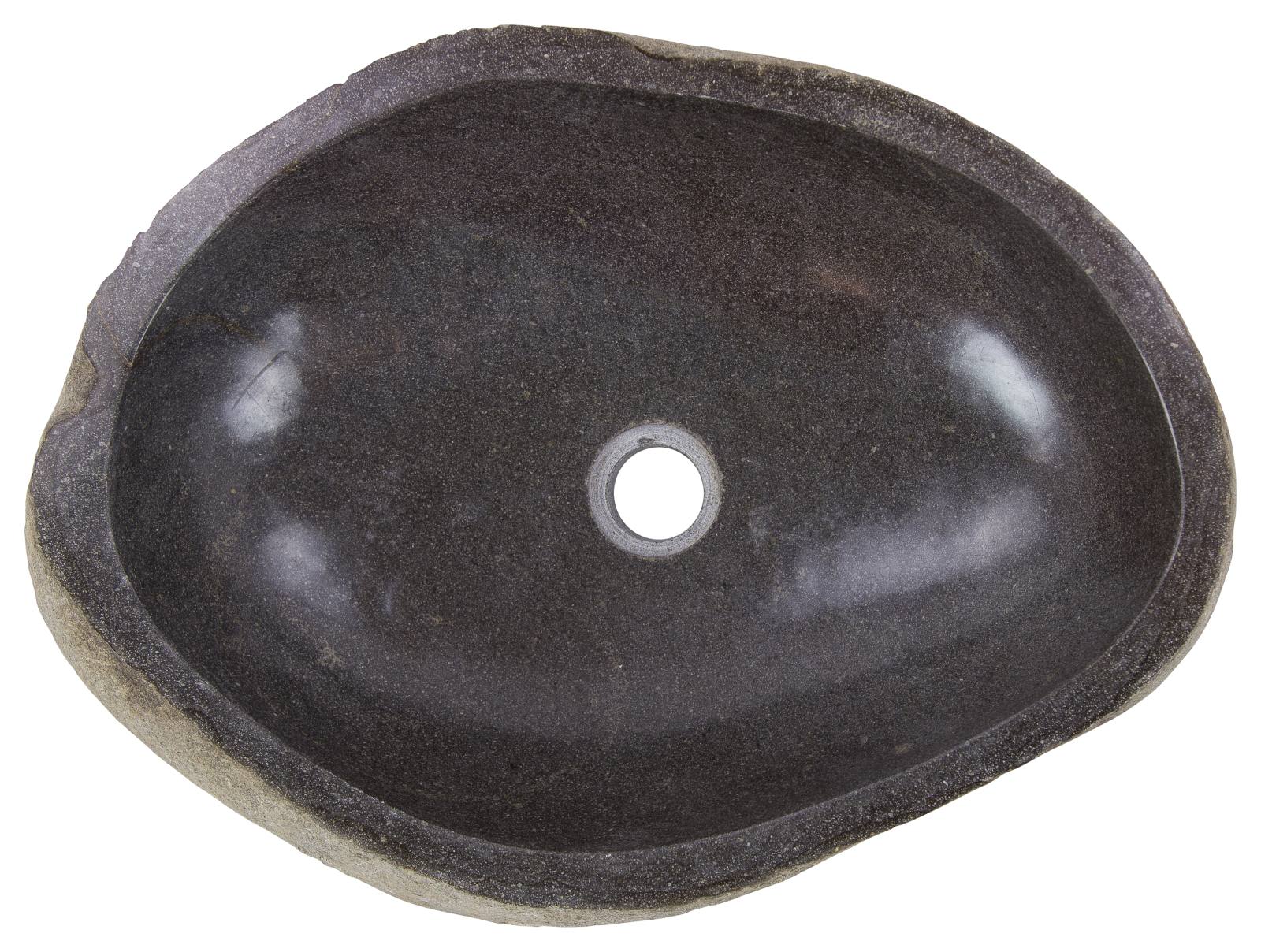 Maputo Medium Riverstone Wash Basin, Natural