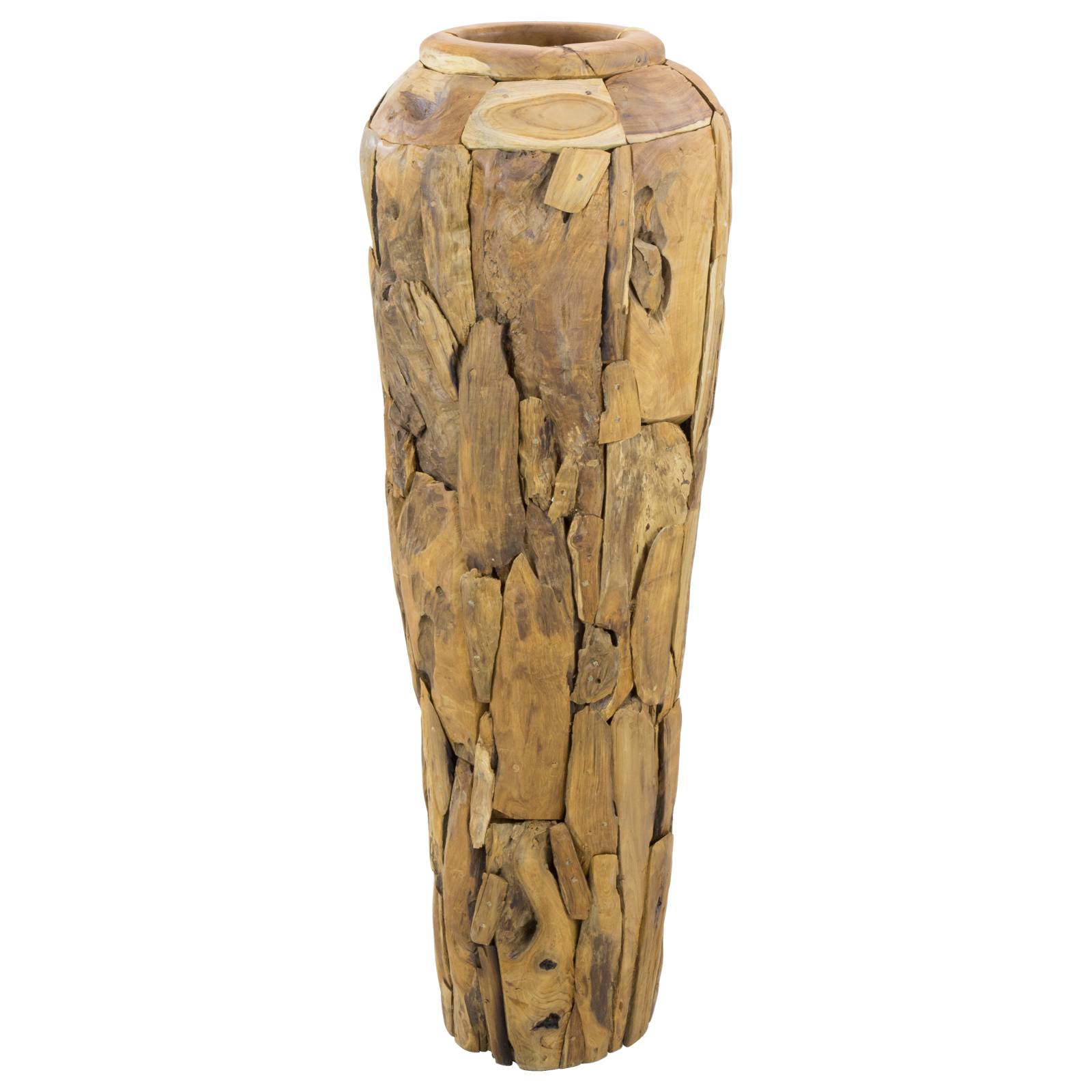 Large Marama Reclaimed Teak Vase, Natural Finish